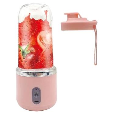 Imagem de Espremedor portátil, liquidificador portátil de 400 ml, pequeno copo elétrico com tampa, espremedor de suco recarregável por USB para shakes Juice, viagem, cozinha, elétrico