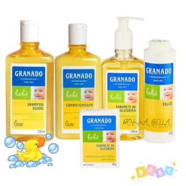 Imagem de Kit Infantil Granado Bebê c/05 Produtos (sabonete líquido, shampoo, condicionador, talco, sab barras