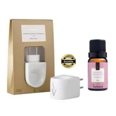 Imagem de Kit Difusor Aromatizador Eletrico de Porcela Via Aroma Com Essencia 10