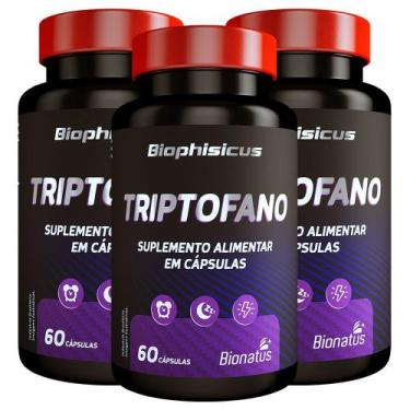 Imagem de 3X  Triptofano  60 Cáps  Bionatus - Laboratório Bionatus, SemSabor