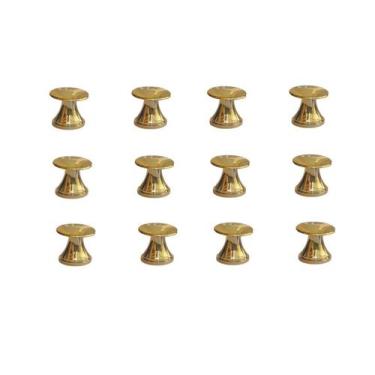Imagem de Kit 12 Puxador Dourado Redondo para Armário, Porta e Gaveta - Compras 