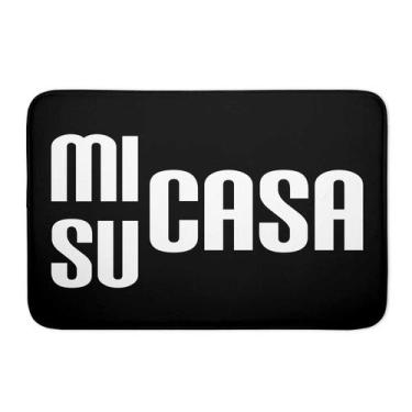 Imagem de Tapete Emborrachado De Porta Preto Mi Su Casa - Novadecora