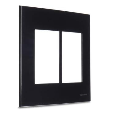 Imagem de Placa 4x4 6 Postos Sleek Preta- Ebony Margirius, Preta
