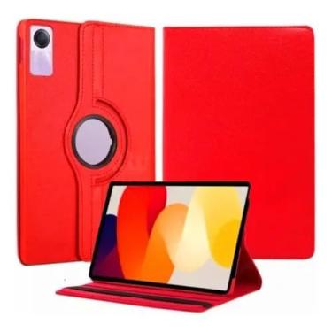 Imagem de Capa Giratória 360° para Xiaomi Redmi Pad SE 11 Polegadas, Suporte Ajustável (Vermelho)