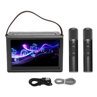 Imagem de Luocute Máquina de karaokê Portátil, WiFi Bluetooth 5.4 Máquina de karaokê Com 2 Microfones Sem Fio, Exibição de Letras, Controle de Aplicativos, Adequado para Acampamento Ao Ar Livre