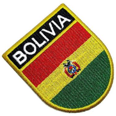 Imagem de Bandeira País Bolívia Patch Bordada Termo Adesivo Para Roupa - BR44