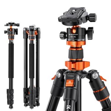 Imagem de Tripé de câmera K&F Concept 198 cm para DSLR, tripé compacto de alumínio com cabeça esférica de 360 graus e carga de 10 kg para viagens e trabalho K234A7+BH-28L (S210)