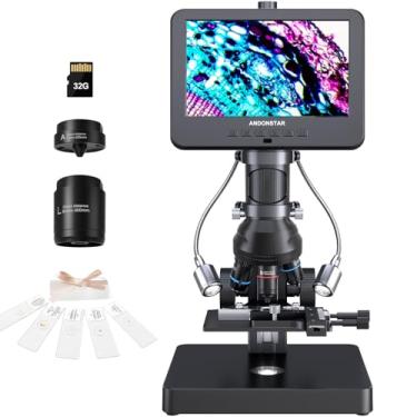 Imagem de Andonstar AD266S Microscópio digital HDMI 20X-5000X, 5 lentes, gravação de vídeo UHD 2160P, microscópio LCD de 17 cm para adultos e crianças, kit biológico de laboratório doméstico com slides