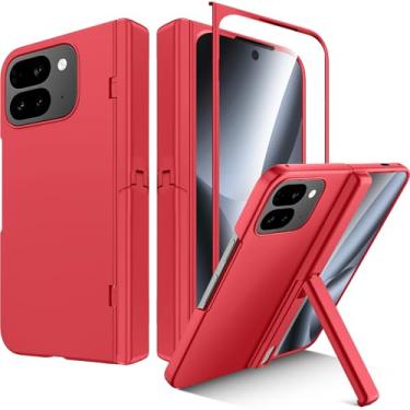 Imagem de Miimall Capa fina para Pixel Fold 10 Pro com suporte, suporte e dobradiça acionada por mola, proteção completa anti-impressão digital, capas protetoras antiderrapantes para Google Pixel 10 Pro