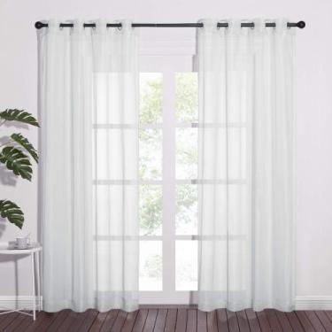 Imagem de Cortinas transparentes NICETOWN 84cm - cinza claro (2 painéis)