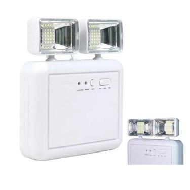 Imagem de Luminaria Emergencia 2 Farois Led Recarregavel Lampada - AB MÍDIA