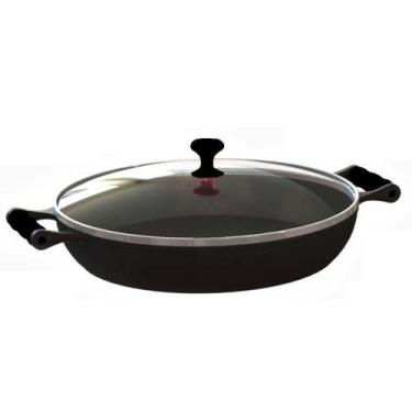 Imagem de Frigideira Paella Com Alças De Silicone Preto E Tampa 36 Cm. - LIBANEZ