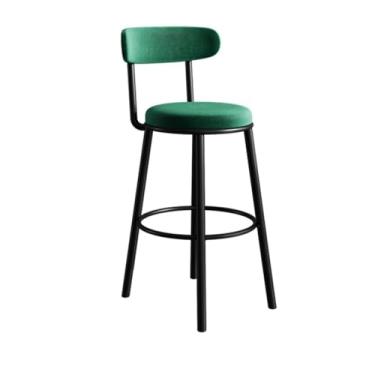 Imagem de Banco de bar de pub Banco de bar ferro, cadeira alta, reclinável para uso doméstico, banco, multicolorida, opcional, 65 cm(Green)