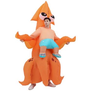 Imagem de DIKYM Fantasia inflável de polvo para adultos, traje de polvo, engraçado, fantasia de Halloween masculina e feminina para festa de cosplay de carnaval