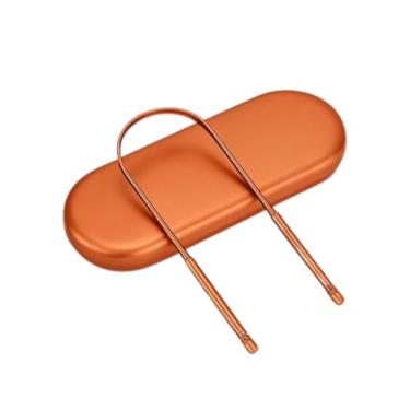 Imagem de Raspador de Lingua, com Estrutura de AçO InoxidáVel, Conjunto de Raspador e Limpador de LíNgua, 18cm X 6cm X 2cm(Cobre)