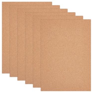 Imagem de BENECREAT 6 folhas de cortiça A4, azulejos retangulares faça-você-mesmo, 20,8 x 29,5 x 0,5 cm, quadros de avisos de cortiça para porta-copos e arte de parede, quadros de avisos