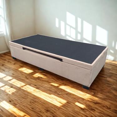Imagem de Cama Box Baú Solteiro Suede Luxo - Suíte Imperial - Acabamento Reforçado, Amplo Espaço (188x88x44cm, Suede Bege)
