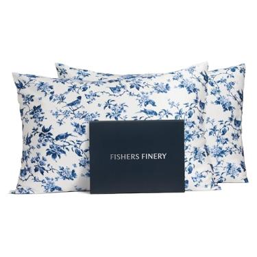 Imagem de Fishers Finery Fronha de 25 mm 100% seda pura amoreira pacote com 2 (estampa de xícara de chá, padrão)