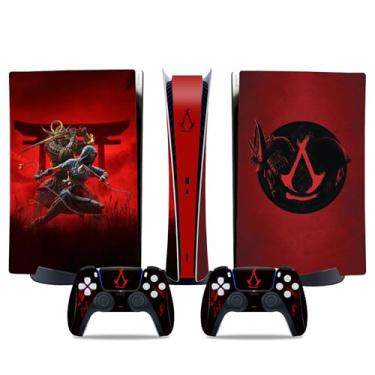 Imagem de MaD Vision Conjunto de películas de vinil extraduráveis para PS5 Digital + 5 pares de anéis de mira | Kit de adesivos resistentes a arranhões para PlayStation 5 + 2 controles – para design