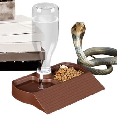 Imagem de Bebedouro para Répteis,Dispensador Automático de Água para Répteis | Automático 2 em 1 de Comida Grande Capacidade Acessórios de Alimentação Bebedouro para Dragões Barbudos Lagartos