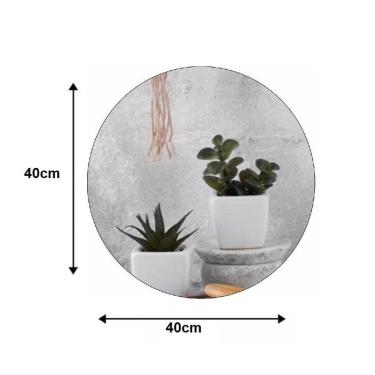 Imagem de Espelho Redondo 40Cm Banheiro Quarto Sala Decorativo Parede