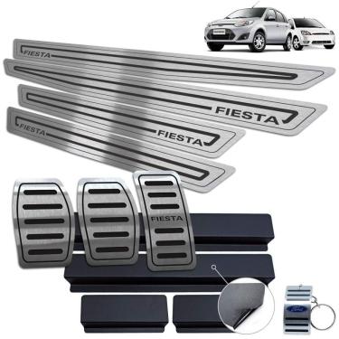 Imagem de Pedaleira Soleira Ford Fiesta 2007 A 2014 Preto Baixo Relevo