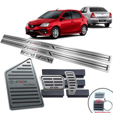 Imagem de Soleira Pedaleira Auto Descanso Preto Etios Platinum 2014 19