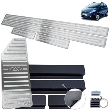 Imagem de Descanso e Soleira Chery Face 2010 a 2015 Prata Alto Relevo