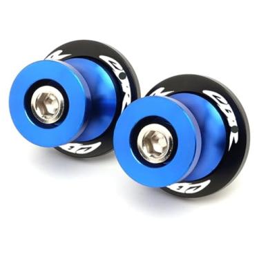 Imagem de BYYINGSUS Carretéis de braço oscilante parafusos de suporte parafusos CNC M8 peças de motocicleta compatíveis com CB650R CBR CBR650R CB 650 CBR650F CBR650 CBR650R CB (azul)