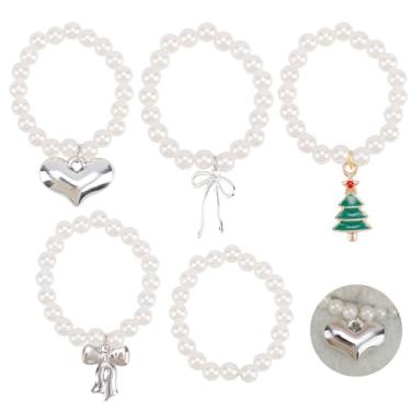 Imagem de Sinbana 5un. Conjunto de Colares Pérolas para Bonecas, 5 Estilos Mini Colares Pérolas para Decoração Roupa Boneca de Pelúcia 17 cm (Boneca Não Incluída)