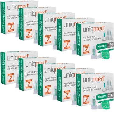Imagem de Agulha Para Caneta De Insulina 4mm 32g C/7un Uniqmed | Kit com 10 Caixas