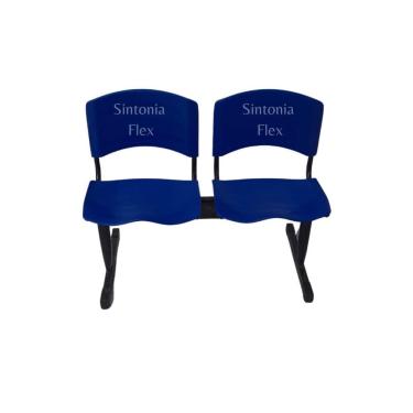 Imagem de Longarina Iso 02 Lugares Igrejas Recepção Consultórios Azul