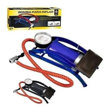 Imagem de Bomba De Ar Para Encher Pneu Bola Com Pé Pedal E Manômetro - B-Max