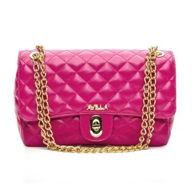 Imagem de Bolsa feminina matelassê corrente dourada avilla, Pink