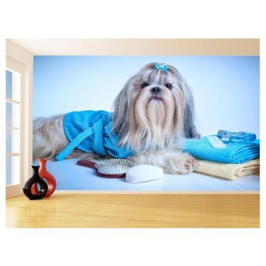 Imagem de Papel De Parede Animal Cão Petshop Banho Tosa 3,5M Anm373