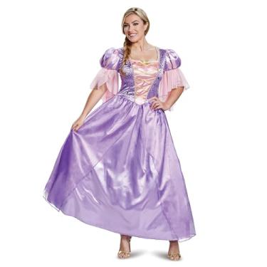 Imagem de Disguise Fantasia feminina Rapunzel, vestido de luxo oficial da princesa Rapunzel da Disney, Roxa, Large (12-14)