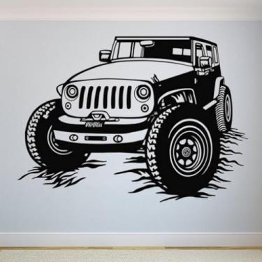 Imagem de Adesivos de parede de veículos off-road, pôsteres de parede Jeep, decalques artísticos de carro, decorações de quarto infantil, murais 87 x 118 cm