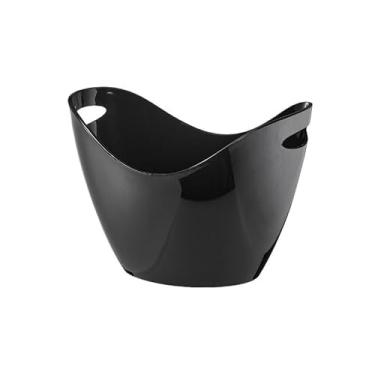 Imagem de baldes de gelo Balde de gelo acrílicoBalde champanhe grande capacidadeBalde pellets geloBalde cheio(Preto)