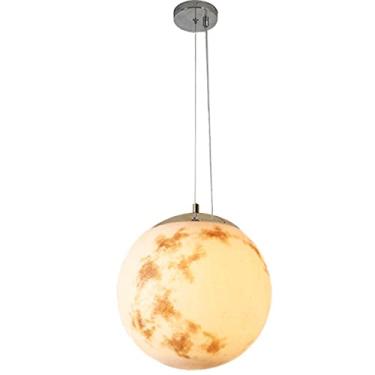 Imagem de Luminária pendente globo criativa Pt Lustre de teto 1 luminária para sala de estar Sala de jantar Bar Decoração de hotel Quarto infantil Lâmpada de lua Ajustável E27 Fixação de iluminação