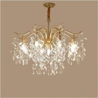 Imagem de Lustre LED Moderno Lustre Lâmpada, Lustres de Cristal LED Ouro Preto Lustre Iluminação de Luxo Cozinha Sala de Jantar Quarto Lâmpada Lustre Pendente Decoração para Casa Lâmpada, Ouro-9lights