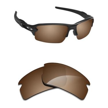 Imagem de Alphax Lentes de reposição polarizadas espelhadas Flare Gold para óculos de sol Oakley Flak 2.0 S OO9511