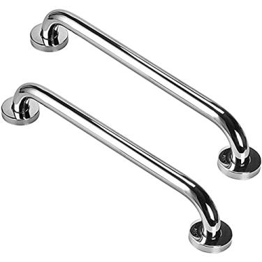 Imagem de Toalheiro com alça de banho, barra de apoio para chuveiro, aço inoxidável, corrimão, segurança, trilho de mão, apoio de braço, toalheiro, pacote com 2, 30 cm