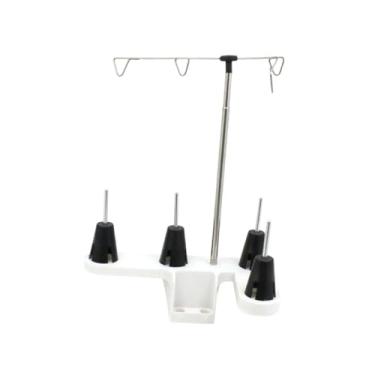 Imagem de KiBcsLic Organizador de suporte de linha para 4 carretéis para máquina de costura de bordado, ferramenta auxiliar profissional, suporte de linha, suprimentos