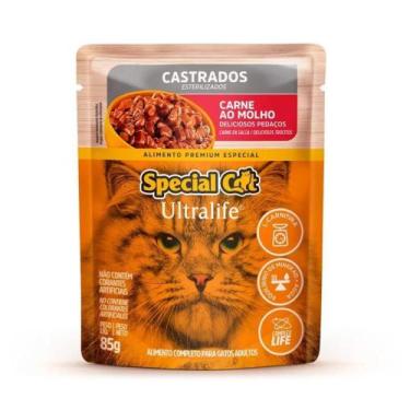 Imagem de Ração Úmida para Gato Castrado Sabor Carne Special Cat 85G