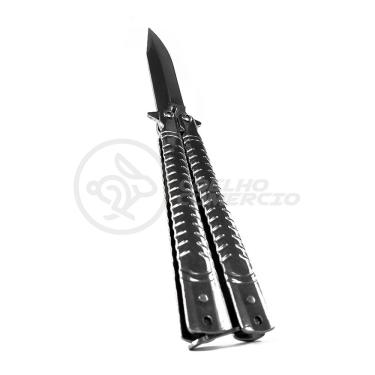 Imagem de Canivete Knife Silver Butterfly Com Fio Manobras Prata Borboleta Dobrável De Aço Inoxidável