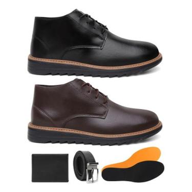 Imagem de Kit 02 Botas Masculina Derby Sola Moderna Cinto E Carteira + Palmilha 