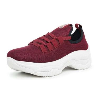 Imagem de Tênis Feminino Casual Sola Alta Sneaker Ortopédico Macio Confortável R