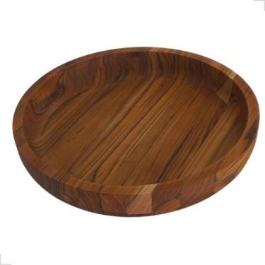 Imagem de Gamela Bandeja Redonda Madeira Teca servir Petisco 31 cm - Stolf, Made