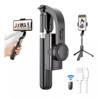 Imagem de Gimbal L08 2 em 1 com Tripé e Controle Bluetooth – Estabilização de Alto Desempenho para Smartphones