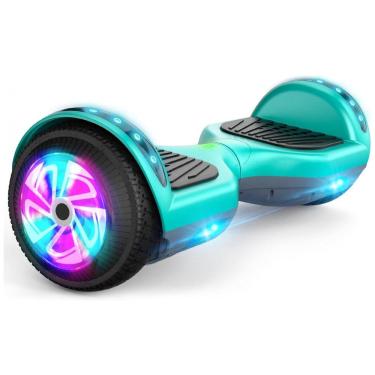Imagem de Hoverboard Elétrico Verde-Água 6,5”, Autoequilibrado, Bluetooth, LED, Motor 350W, Alcance 16 km, Velocidade 16 km/h
